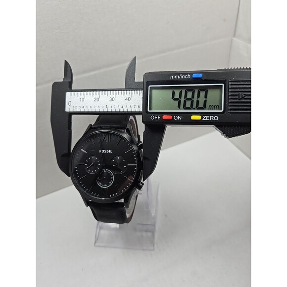 Fossil BQ2360 Fenmore Flynn Neutra Chronograph Black Leather Watch New Battery - Picture 5 of 12